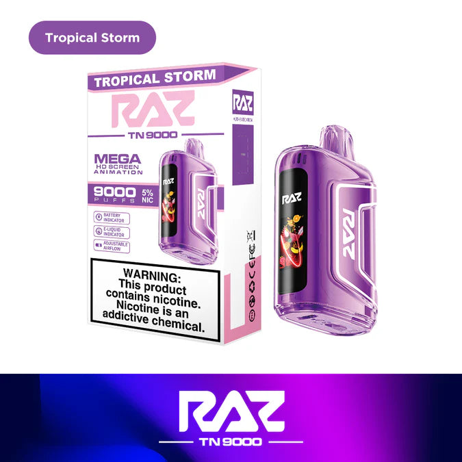 RAZ TN9000 Disposable Vape (0% nic & 5% nic, 9000 Puffs)