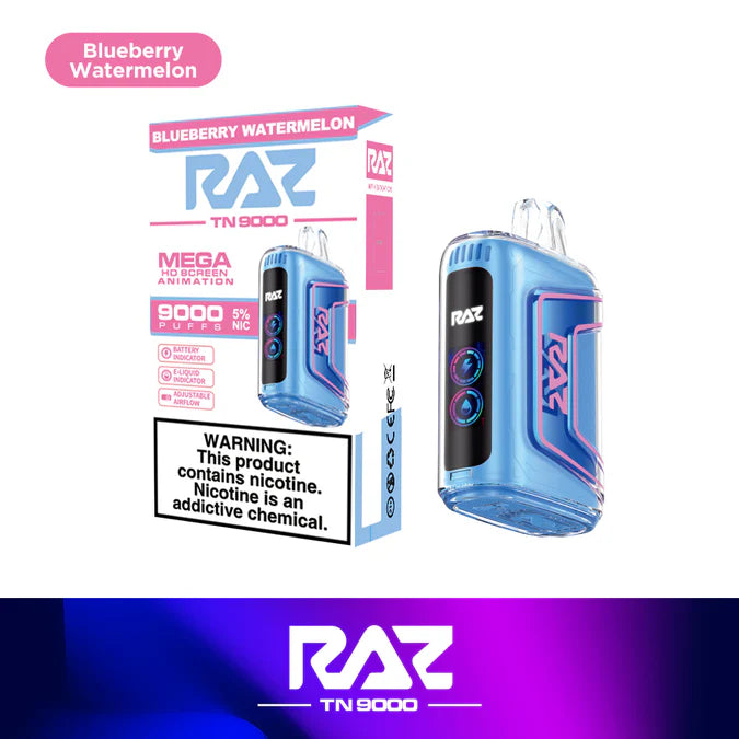 RAZ TN9000 Disposable Vape (0% nic & 5% nic, 9000 Puffs)