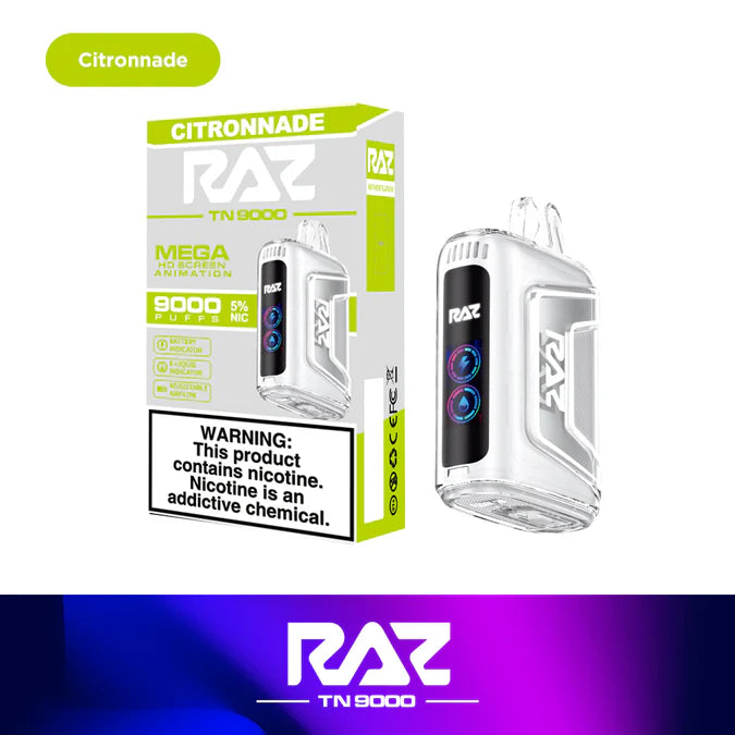 RAZ TN9000 Disposable Vape (0% nic & 5% nic, 9000 Puffs)