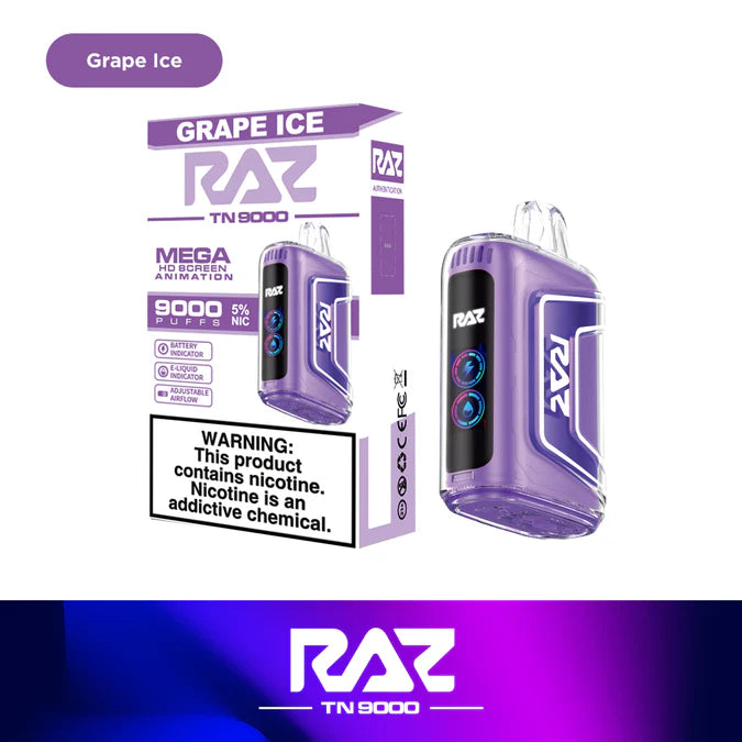 RAZ TN9000 Disposable Vape (0% nic & 5% nic, 9000 Puffs)