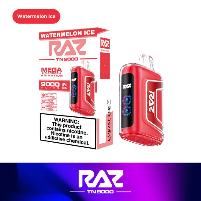 RAZ TN9000 Disposable Vape (0% nic & 5% nic, 9000 Puffs)